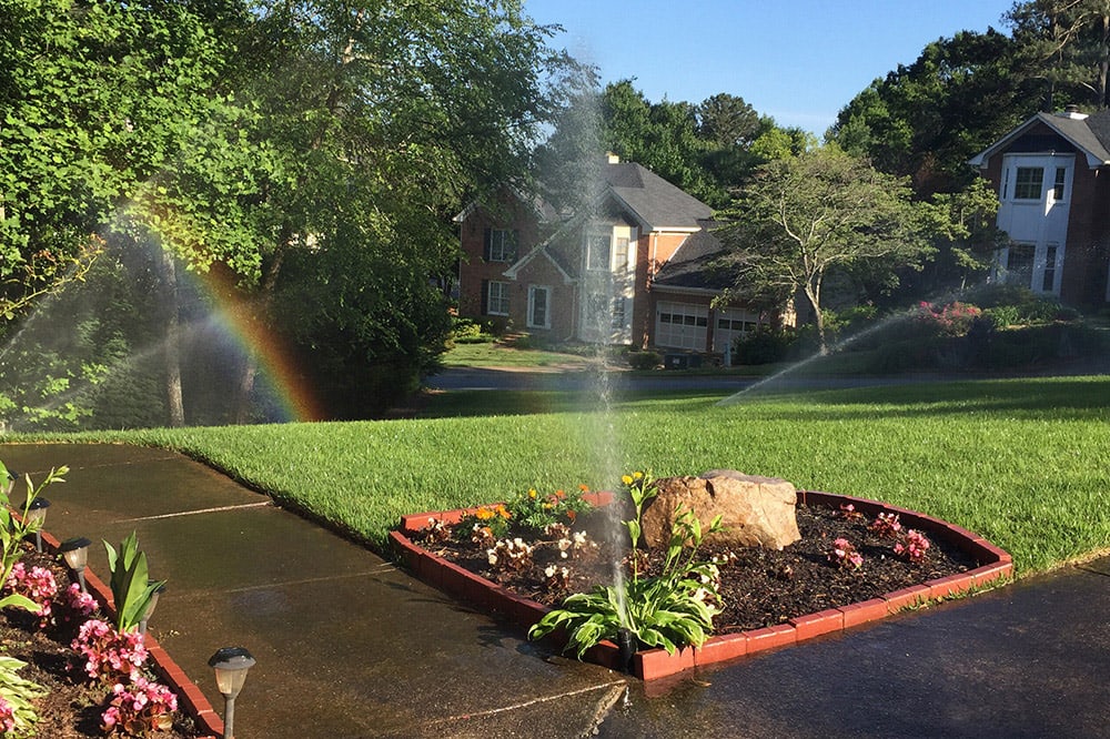 Broken sprinklers overwater lawn

